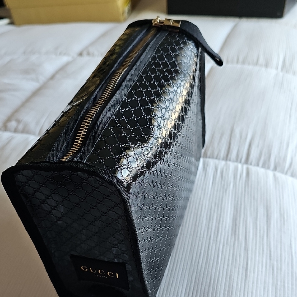 Gucci Black Patterned Travel Pouch - PVC